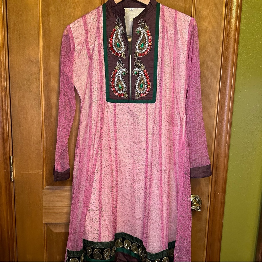 Elegant Pink Embroidered Dress